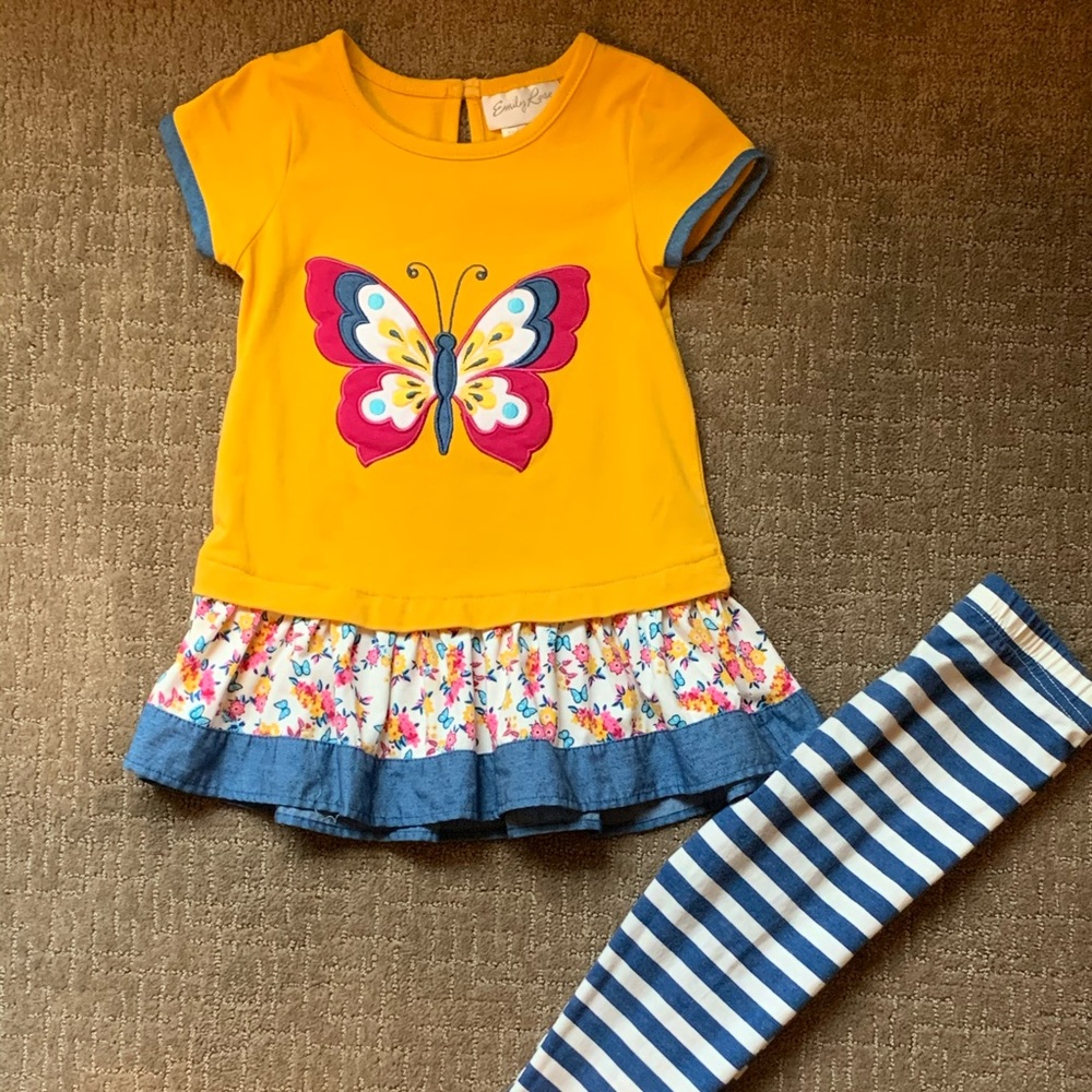 Girls Butterfly Outfit Set